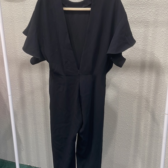 Iro European Black Ruffle Sleeve Jumpsuit w/ Pockets Size 38 (Small) - Picture 6 of 7